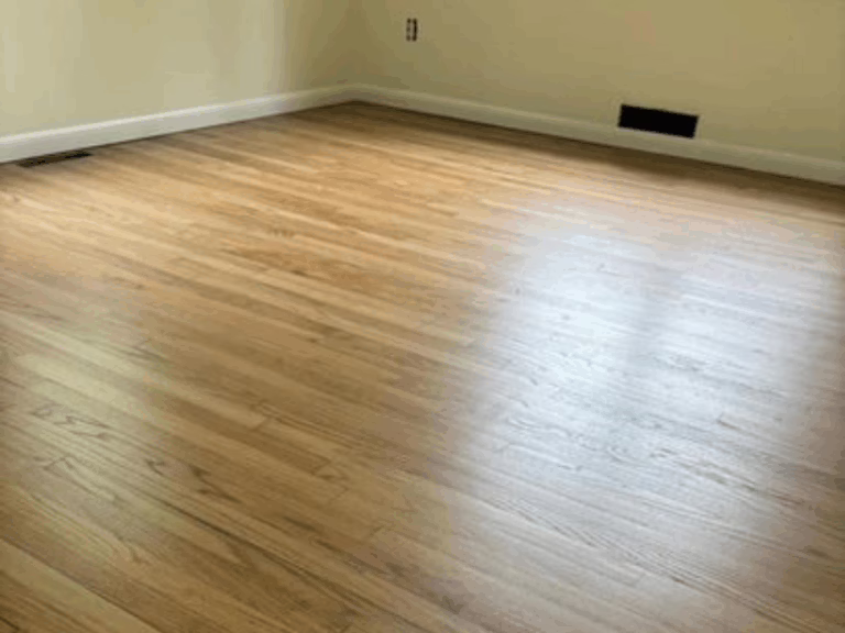 Refinished hardwood floor in Shelton, CT with Weatheroak stain and Bona Mega Satin finish – Weatheroak Floor Refinishing Shelton.