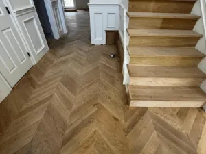 4” White Oak Chevron Flooring Installation