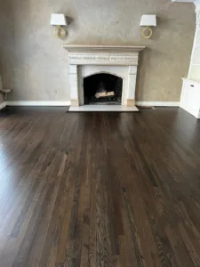 Floor Enhancement with Dark Walnut Stain