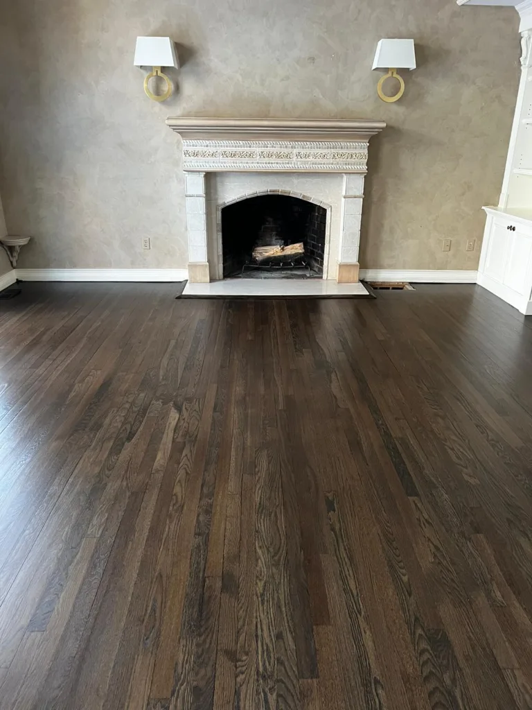 Floor Enhancement with Dark Walnut Stain