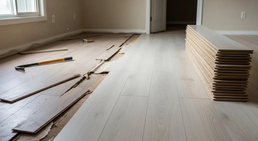 Laminated Flooring Replacement Process by Tri-State Hardwood Flooring
