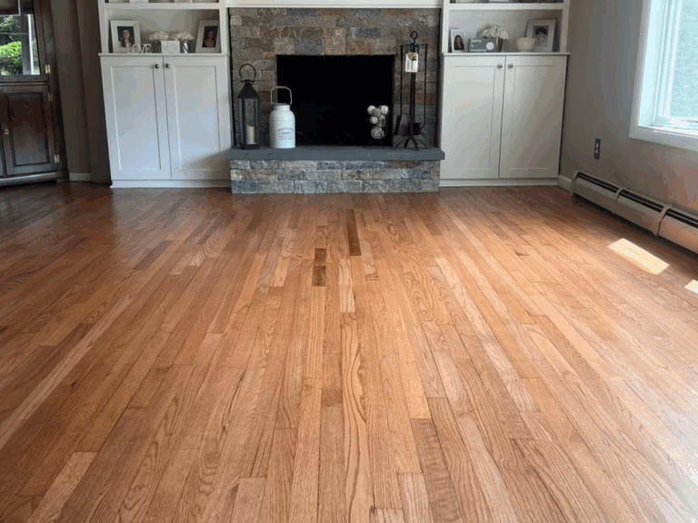 Refinish hardwood floors with custom stain and Bona Mega in Shelton CT