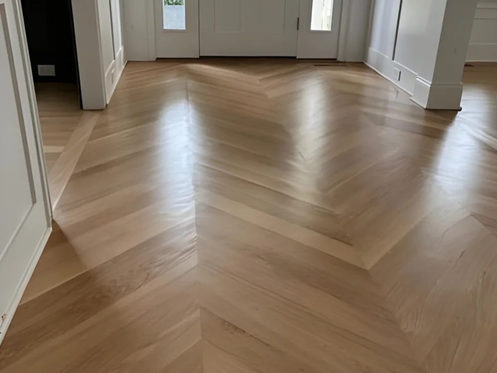 Southport Natural Hardwood chevron floor pattern in entryway.
