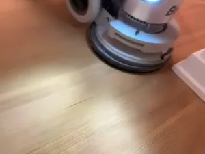 Commercial Floor Refinishing Project during the refinishing process on one building floor